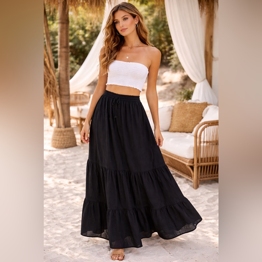 Aerie Black Maxi Skirt